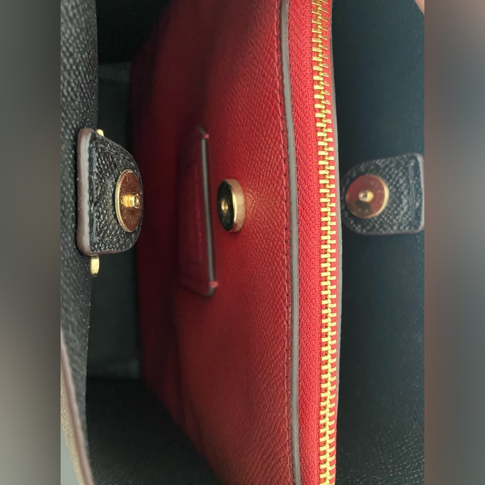Coach purse mollie bucket bag 22 in signature canvas gold/brown black - Picture 3 of 11